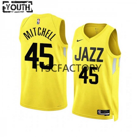 Maillot Basket Utah Jazz Donovan Mitchell 45 Nike 2022-23 Icon Edition Jaune Swingman - Enfant